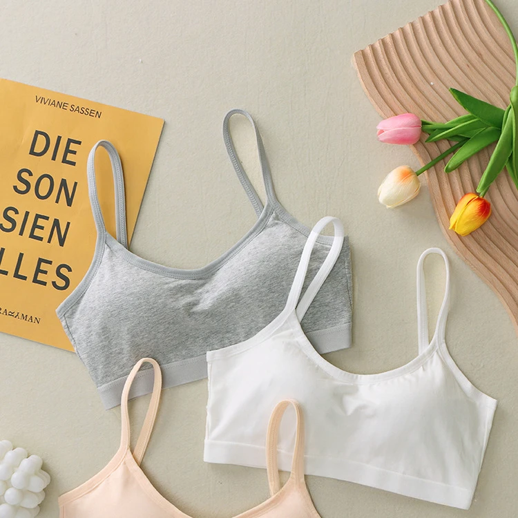 Description Picture 6 of itemOne-piece Cotton Underwear seamless Tank Tops No steel ring Underwear Solid Color Cotton Bra U-shaped back Bra Women Underwear