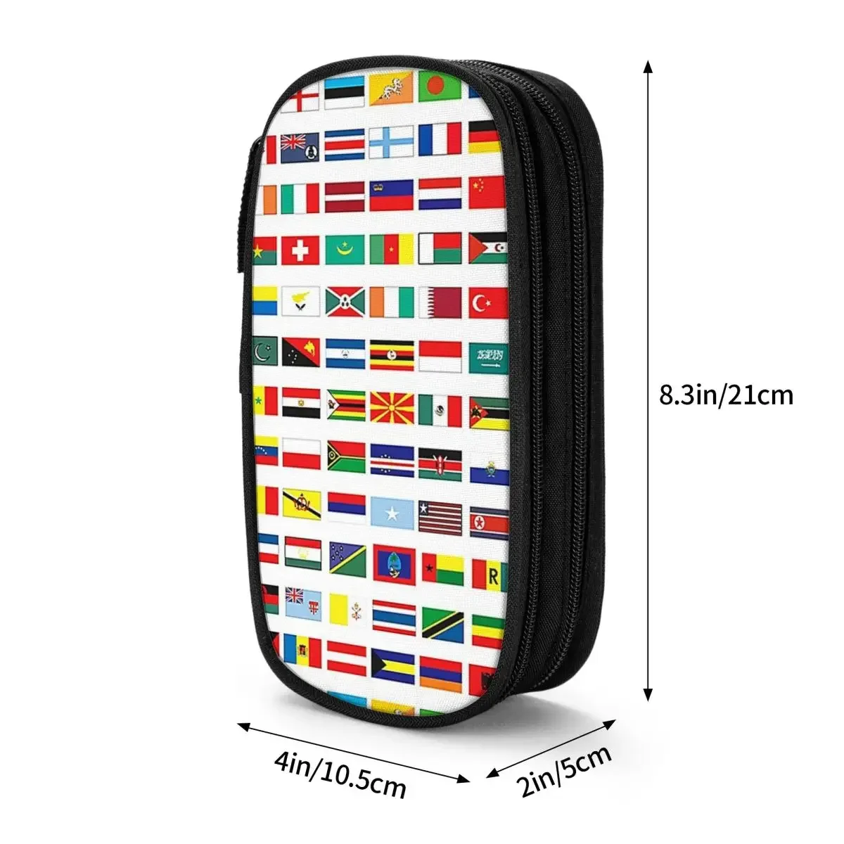 Flags Of The World Pencil Cases Large Storage Pen Bags Pen Box Pencil Pouch For Boys Girls Students Stationery School Office