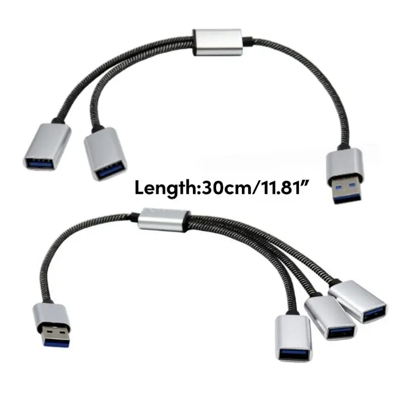 USB 수-3/2 USB 2.0 암 분배기 허브 전원 코드 연장 어댑터