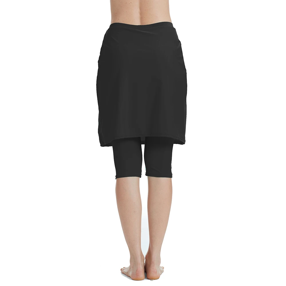 Women' Black Swimwear Skirt with Leggings