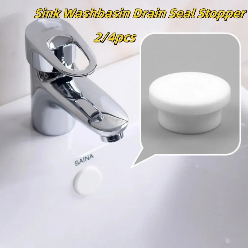 Sink Overflow Cover 2/4pcs for Bathroom Wash Basin Bathtub