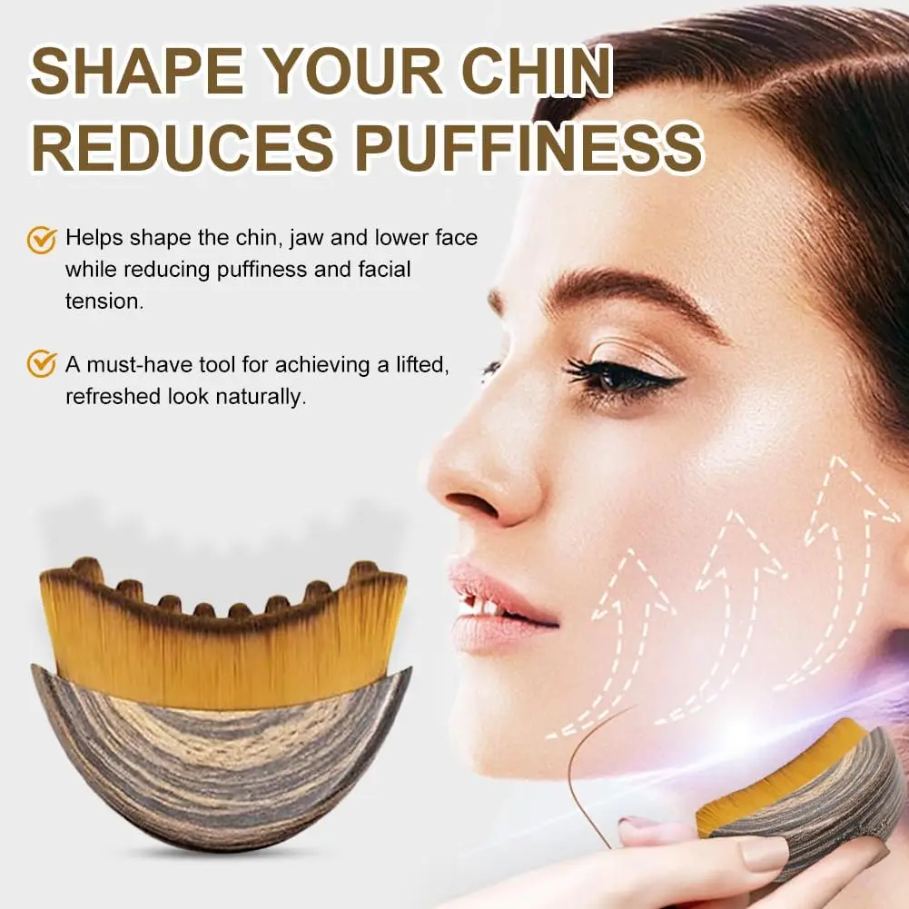 Lymphatic Face Massage Brush -Dry Brushing Contour Tool for Chin/Jawline Sculpting | Ergonomic Precision Grip for Fatigue Relief