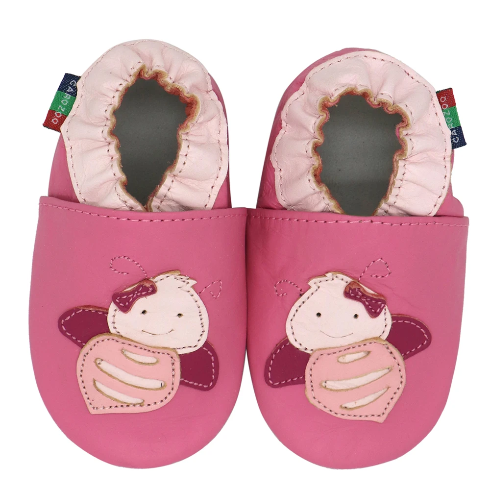 Carozoo-Baby Boy and Girl's Soft Sheepskin Shoes, chinelos de criança, First Walkers, sapatos infantis, 001