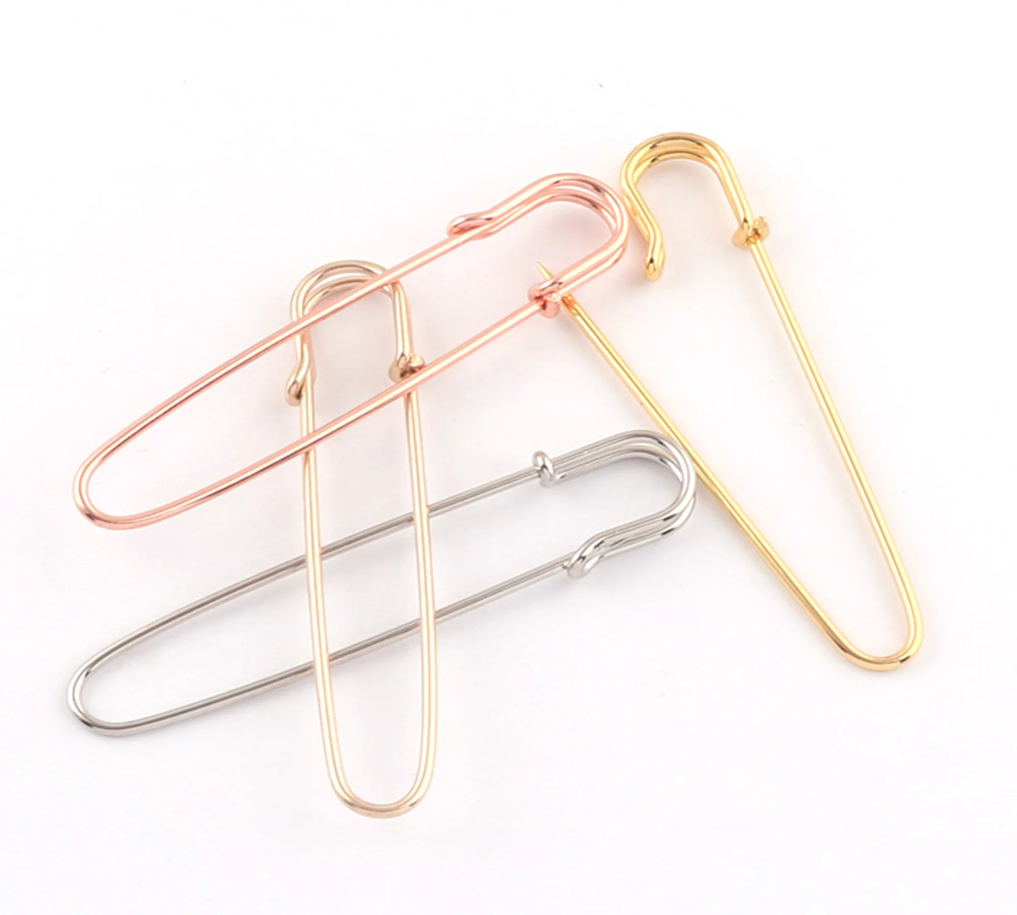 Silver Safety Pins 85mm Coiless Safety Pins for Bead Craft 