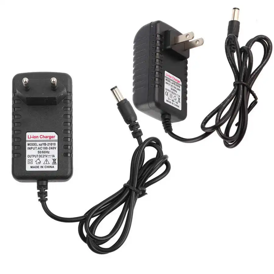 Charger Adapter Battery Charger Fast Charger Battery Charger Adapter 21V/1A Lithium Battery Charger Adapter Charger Adaptative Fireproof Protective Fast Charging US/EU Plug