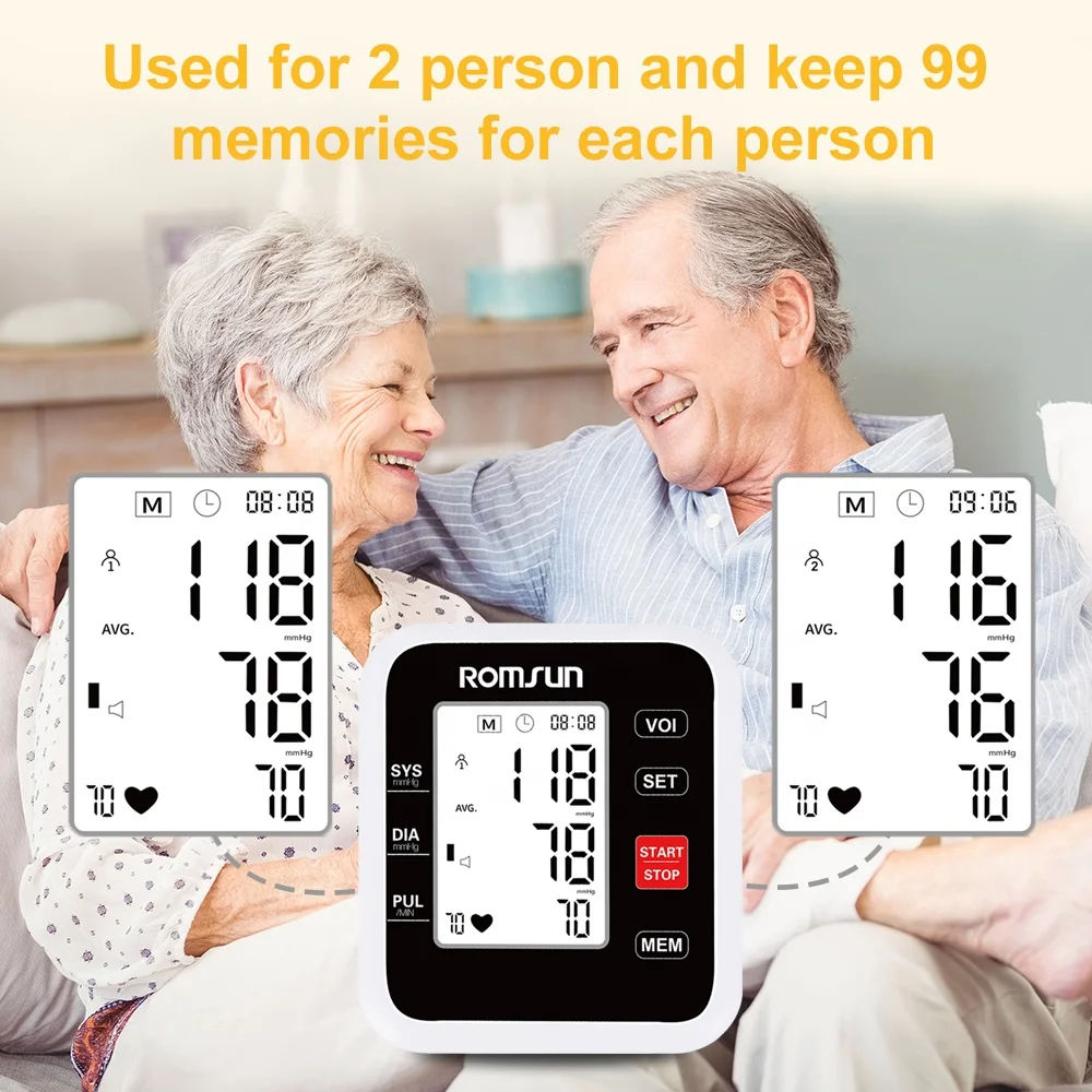 Upper Arm Blood Pressure Monitor Automatic Digital Blood Pressure Monitors for Home Use Led Large Font Screen