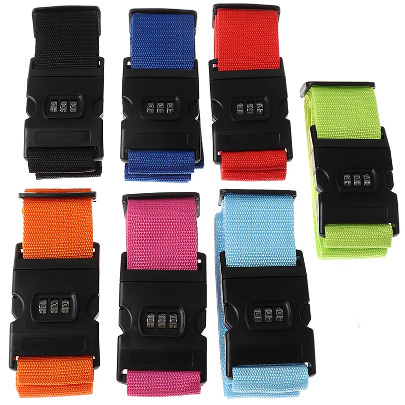 Luggage Strap Luggage Lock Elastic Straps Rubber Tension Strap 1Pc Travel Luggage Suitcase Secure Lock Durable Nylon Packing Strap Belt Password Lock Buckle Strap Baggage Belt