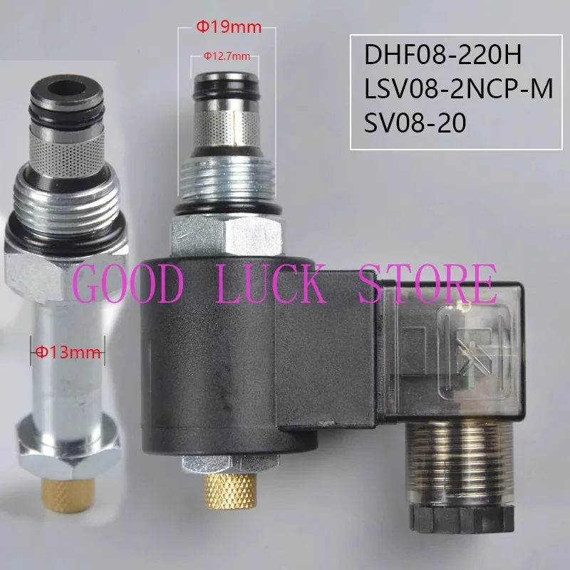 2 Position 2 Way Normally Closed Hydraulic Threaded Cartridge Solenoid Valve DHF08-220H(LSV08-2NCPM DC12V AC220V DC24V