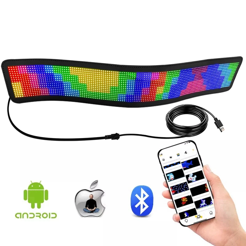 Led Signs for Car App Programmable Led Car Sign Board USB 5V Scrolling