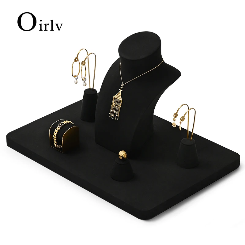 Oirlv Portaorecchini Da Banco In Metallo – Oro Rosa E Nero – Espositore Per Gioielli A T, 13x5x5 Cm – Per Negozio O Casa - 2