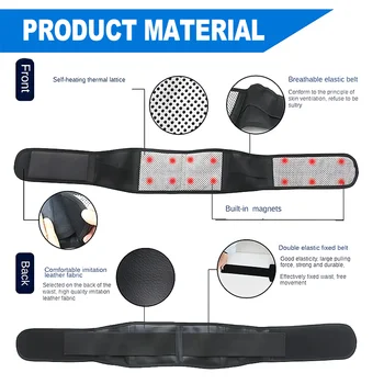 Waist Belt Brace, Self Heating Magnetic, Lumbar Brace Massage Band