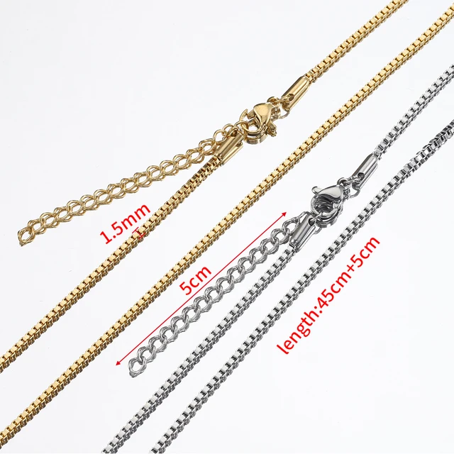 2m/Lot 1.2-3.2mm Stainless Steel Gold Link Chain Bulk Necklace Chains For  DIY Jewelry Making Handmade Supplies Accessories