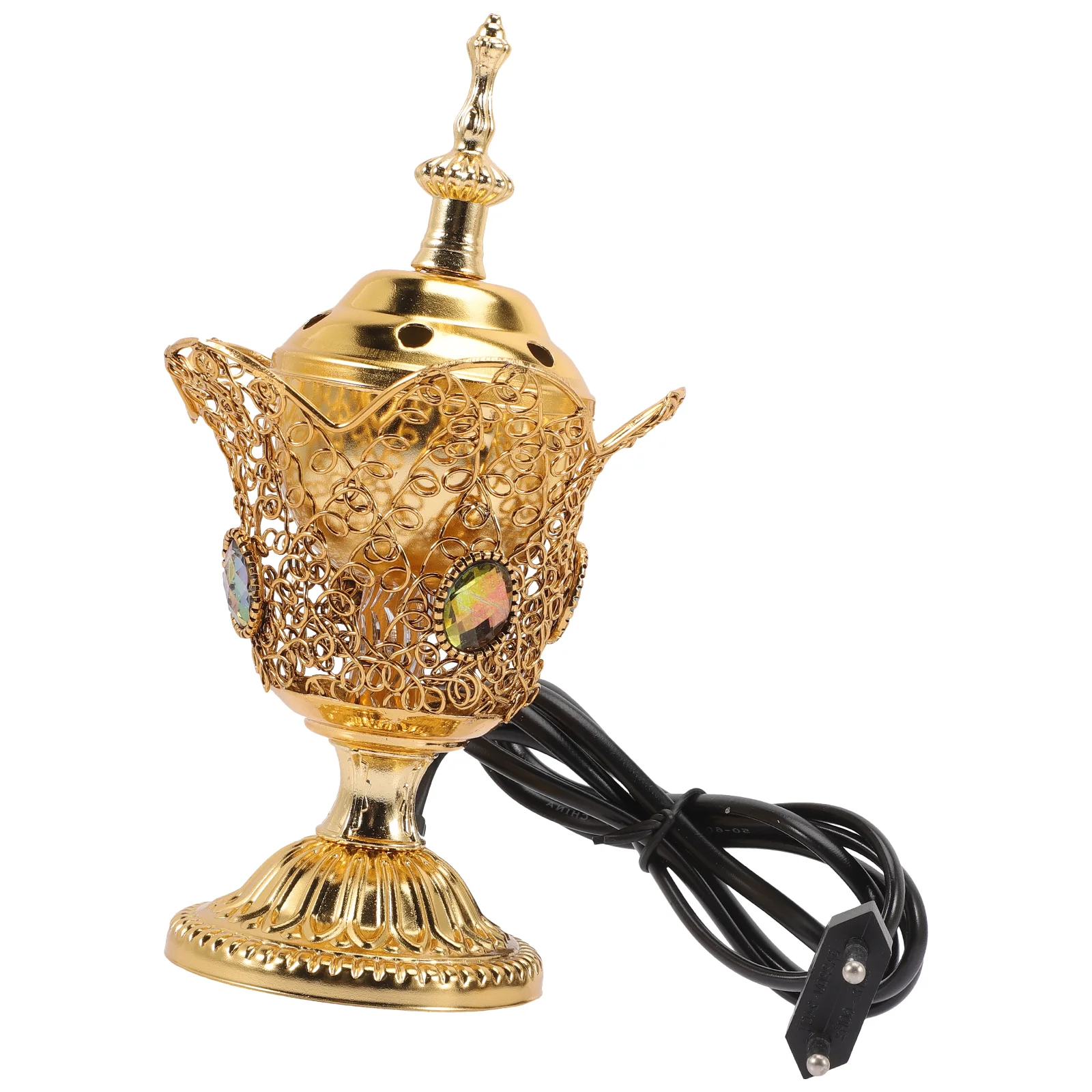 

Electric Middle East Church Censer Metal Incense Burner Vintage Incense Burner Vintage Sandalwood Incense Burner(EU Plug)