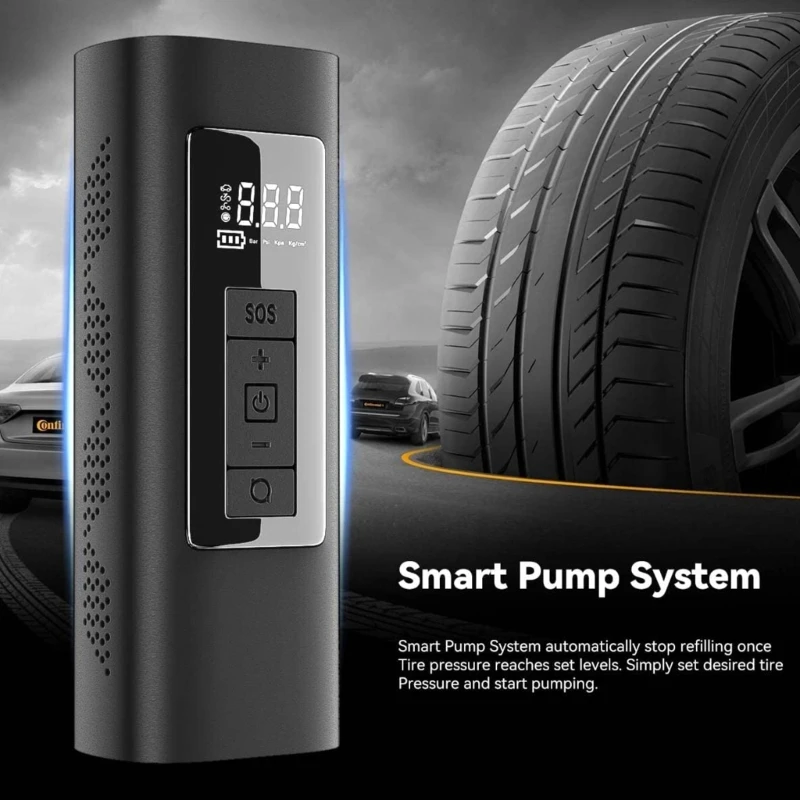 

Electrical Wireless Tire Inflator Air Compressor Car MotorbikeBicycle Electric Tyre Inflatable Pump with Digital Display