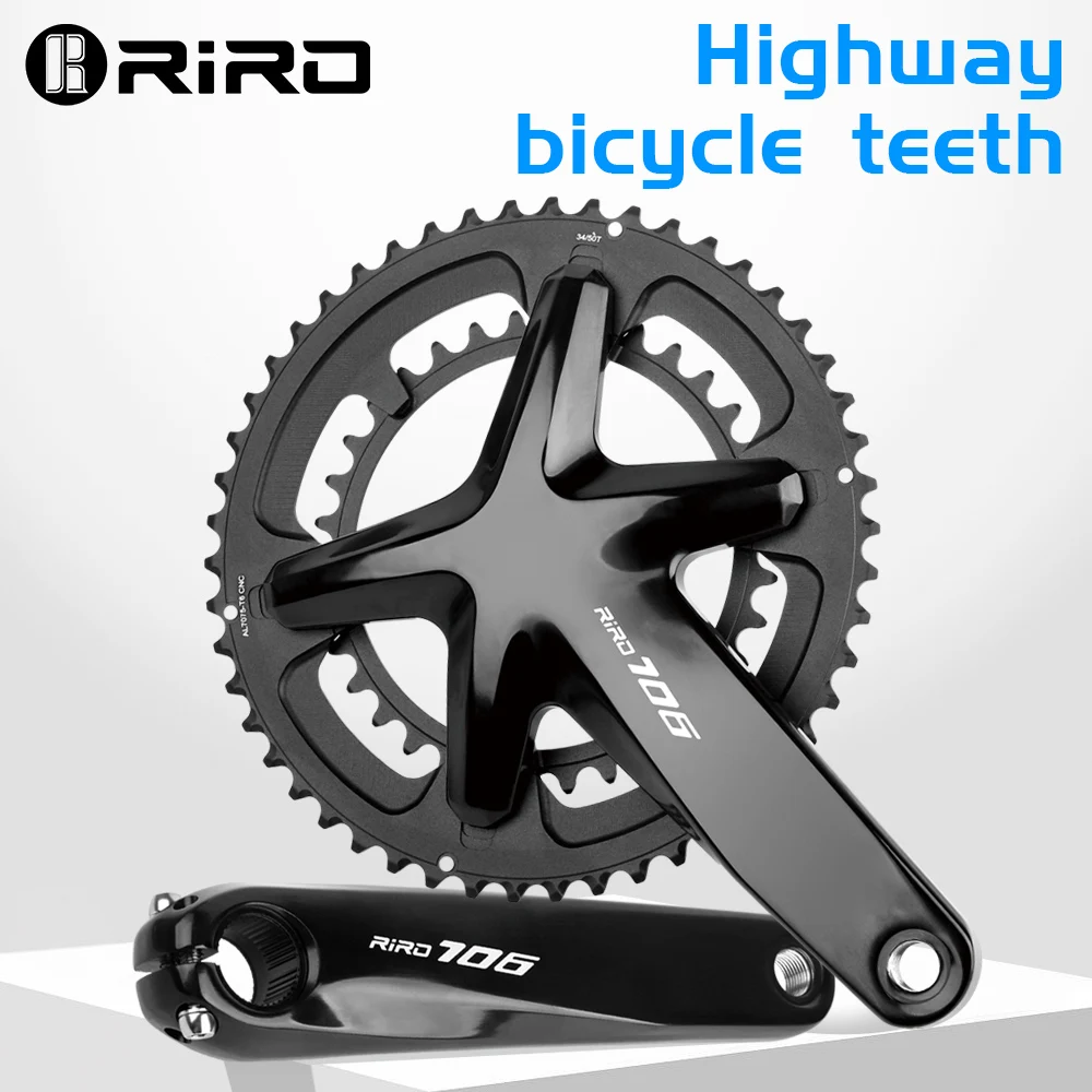 Guarnitura Bici Da Strada Single Speed 46 Denti 170mm INTCHE - Pedivelle In Metallo Nero