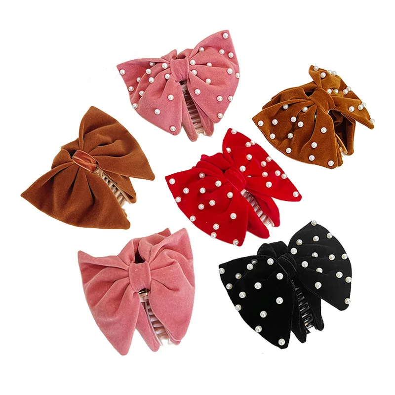 Velvet Hair Bow Clip Womens Vintage Hair Bow Hair Bows Women Velvet