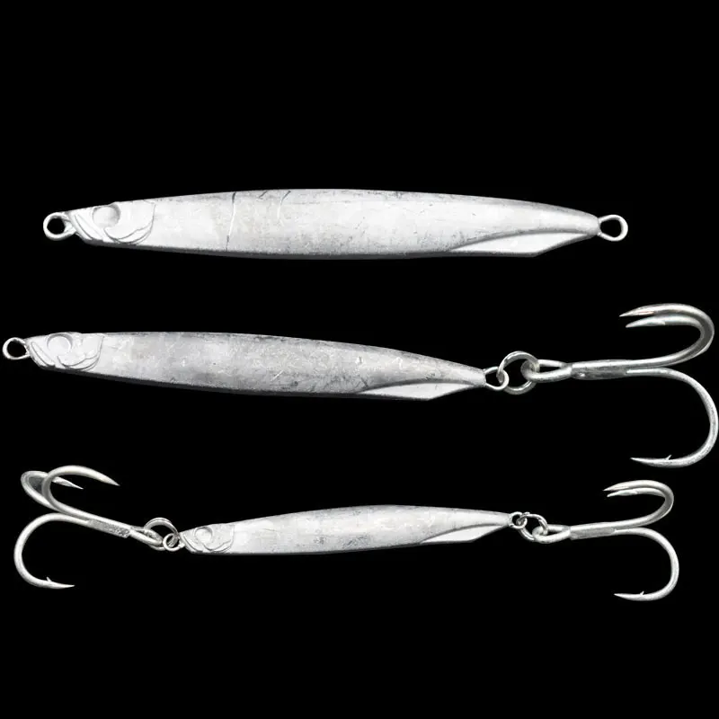 AS 10Pcs Wholesale Shore Cast Fishing Jig Unpainted Lure Metal