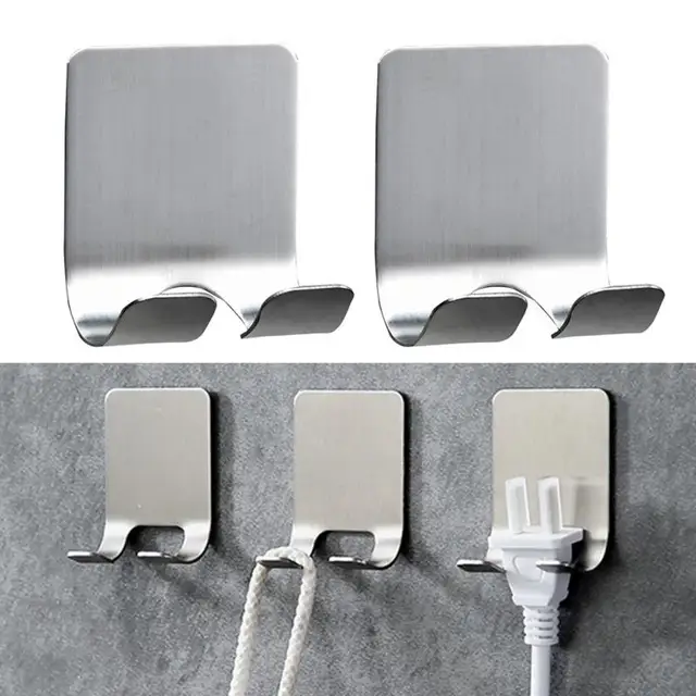 FRIUSATE 6 Pack Razor Holder for Shower Wall Shaver Holder Multi-Purpose  Hook Stainless Steel Wall Hook Self-Adhesive Razor Shower Holder Bathroom