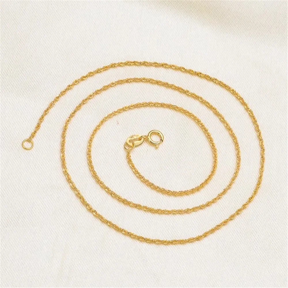 

DIY Pearl Accessories G18K Gold Fried Dough Twists Necklace Color Gold Chain Gold Twist Chain Necklace 18K Gold Flash Chain G338