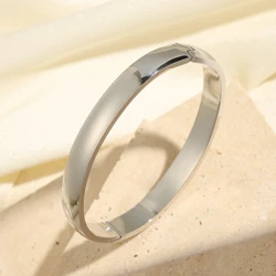 Elegant Stainless Steel Women's Bracelet - Simple, Smooth, and Rust - Proof Jewelry Gift (Sliver Color 8mm)