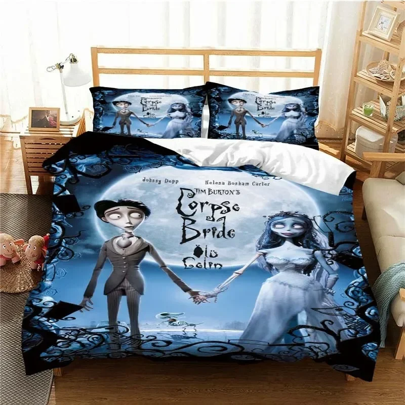 love animated film corpse bride Bedding Set Single/Twin King Duvet Cover home Bedroom Decor Bedspread Pillow Cover 2