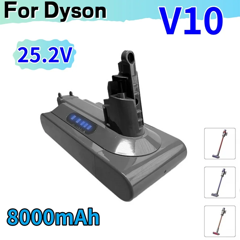 Batteria Di Ricambio Sv12 8000Mah Recentemente Aggiornata Per Batteria Dyson V10 V10 Absolute V10 Fluffy Cyclone V10 Battery