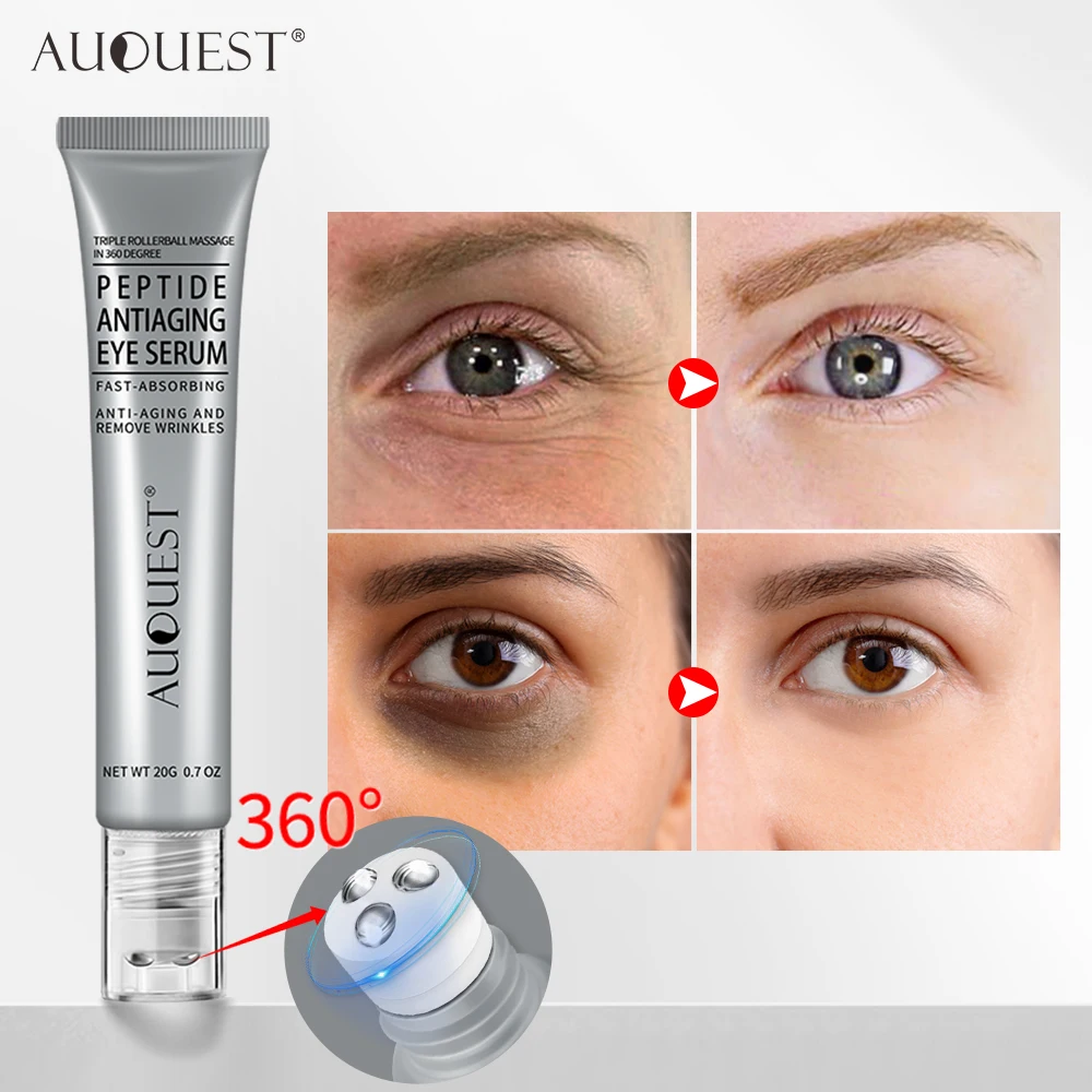 

AUQUEST Peptide Anti Wrinkle Eye Cream Anti Dark Circle Eye Bags Puffiness Lifting Firming Skin Care Eye Massage