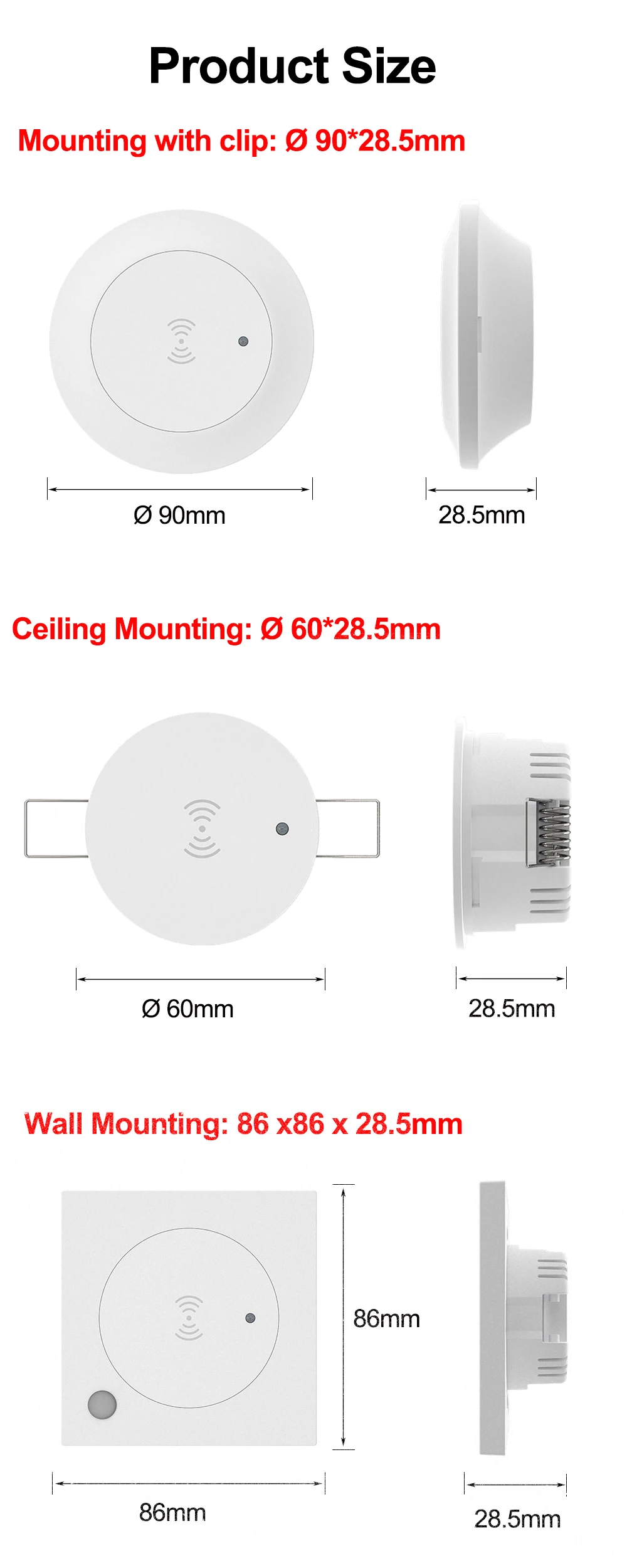 Tuya WiFi/ZigBee 24G MmWave Radar Smart Human Presence With Illumination Detecto