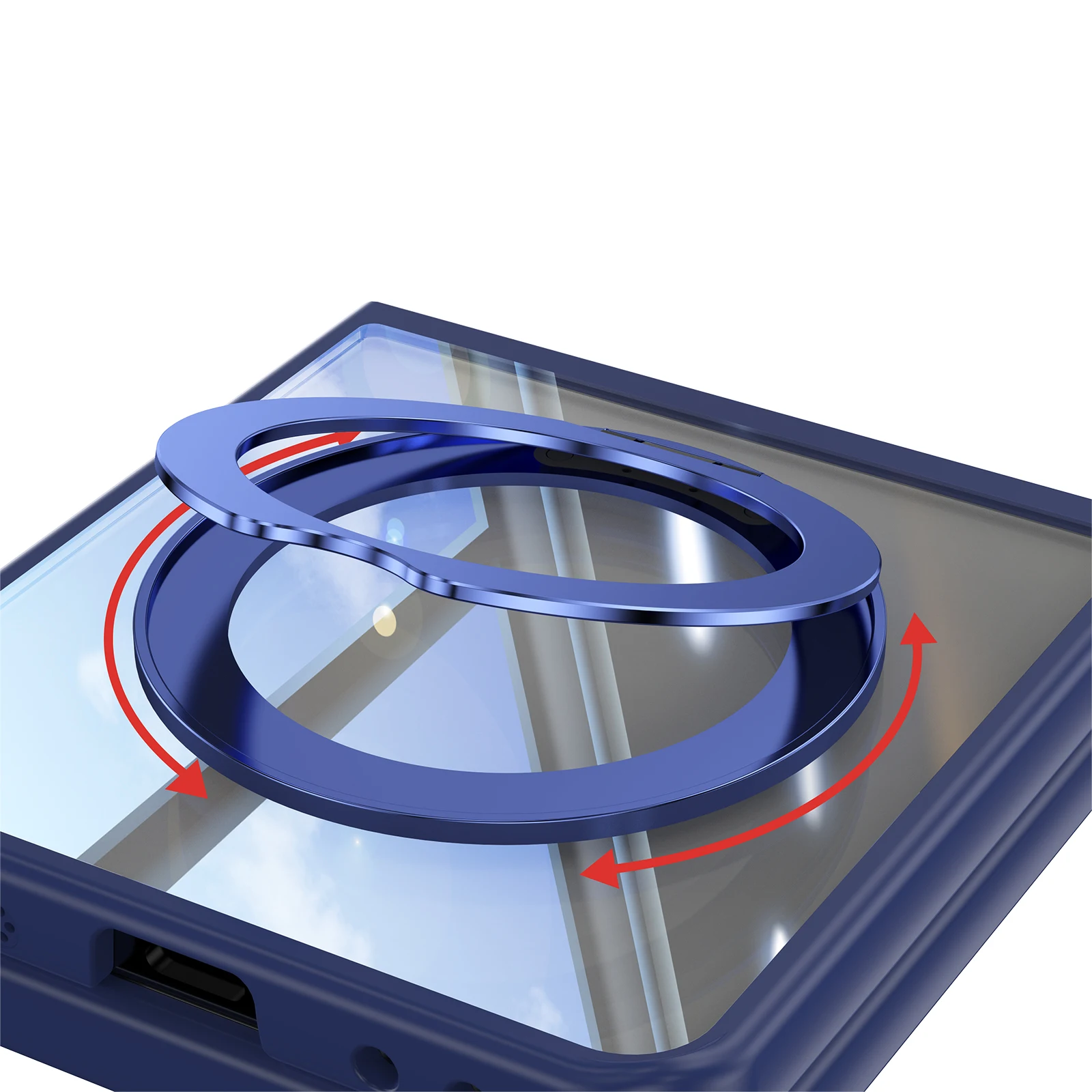 Magnetic 360° Rotatable Phone Case with Flip Protection and Shockproof Feature