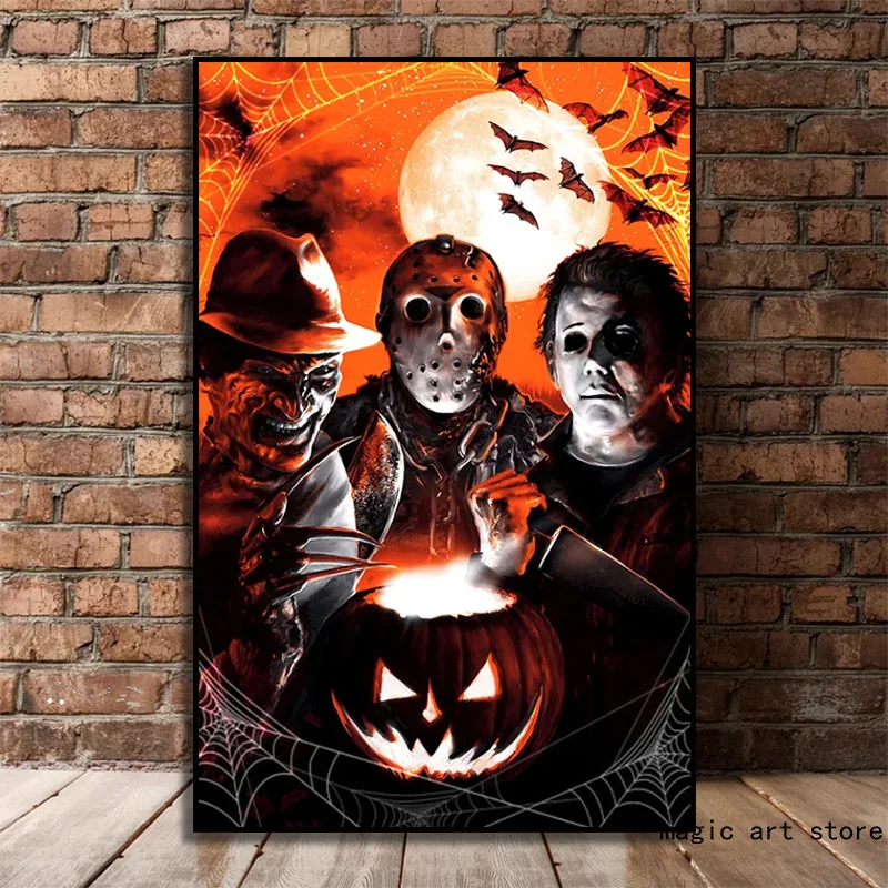 Clássicos filmes de terror halloween michael myers personagens presentes  cartazes e impressões pintura em tela fotos da arte da parede decoração  casa - AliExpress