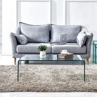 Premium Tempered Glass Coffee Table,Small Modern Coffee Table for Living Room,Match Well with Rug(39.4x19.7x13.8) 2