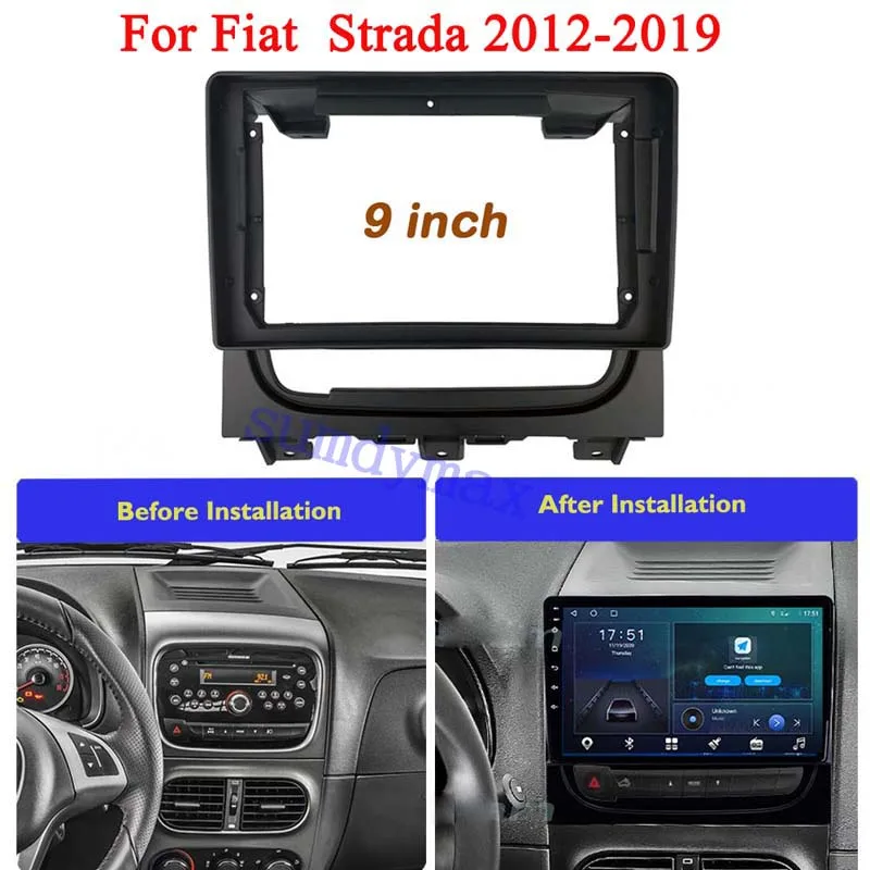 9 Pollici 2Din Android Autoradio Fasce Per Fiat Strada Idea 2012 -2016 Pannello Auto Car Stereo Dvd Multimedia Frame