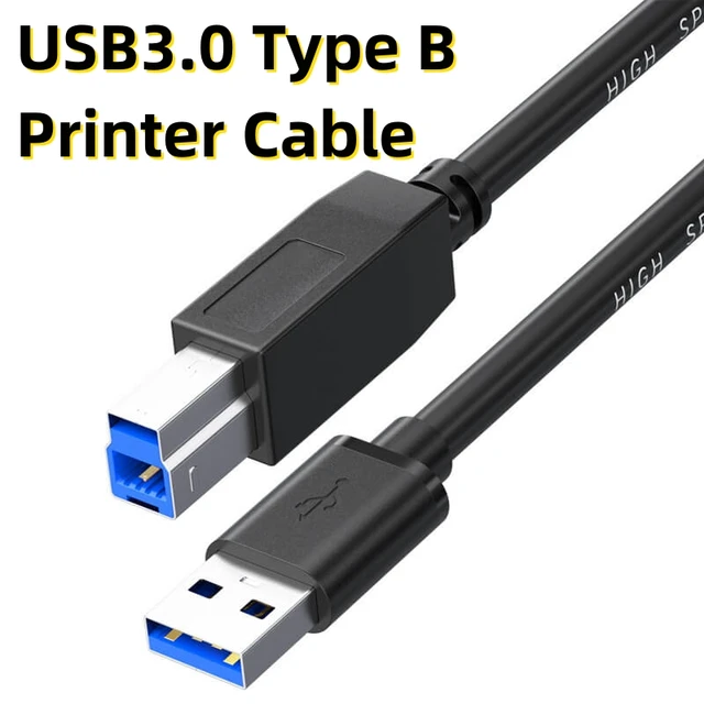 Câble d'imprimante USB Type A vers USB 3.0 Type B, port carré haute  vitesse, connexion d'ordinateur de données, disque dur d'imprimante HP, 5m  - AliExpress