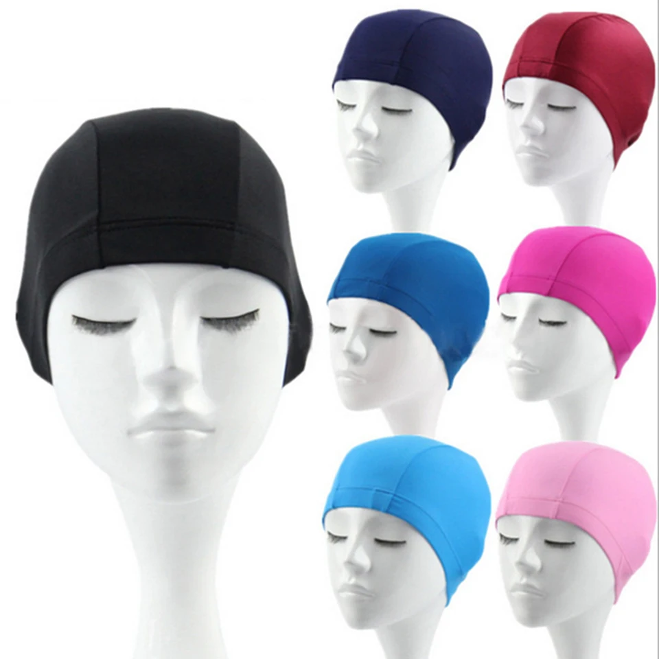 

Adults High Elastic Swimming Caps Men Women Waterproof Swimming Pool Cap Protect Ears Long Hair Silicone Diving Hat