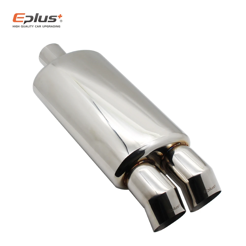 Car Accessories Exhaust Systems Muffler Pipe Polished Universal Stainless Steel Burned Blue Silver Silencer Double Export 63mm exhaust muffler tip exhaust pipe muffler exhaust trim pipe
