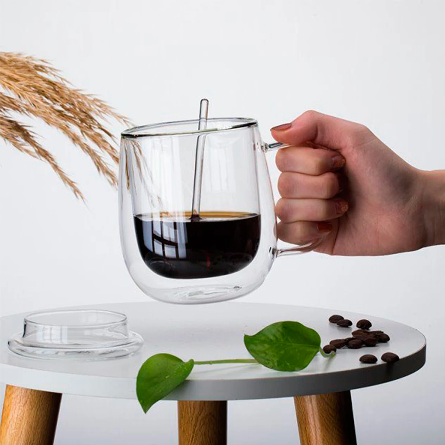 HeatResistantDoubleWallTeaGlassCupBeerCoffeeHandmadeCreative