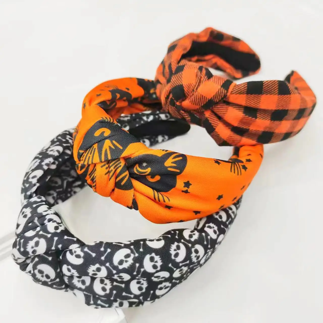 

Halloween Headband Holiday Party Plaid Skull Ghost Festival High Head Headband Girl