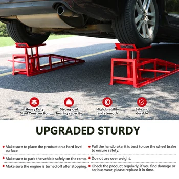 2PCS 5T Hydraulic Car Ramps, Heavy Duty Hydraulic Vehicle Ramps Lift Ramp, Portable Car Ramps for Oil Changes, Car Lifts for Hom 1