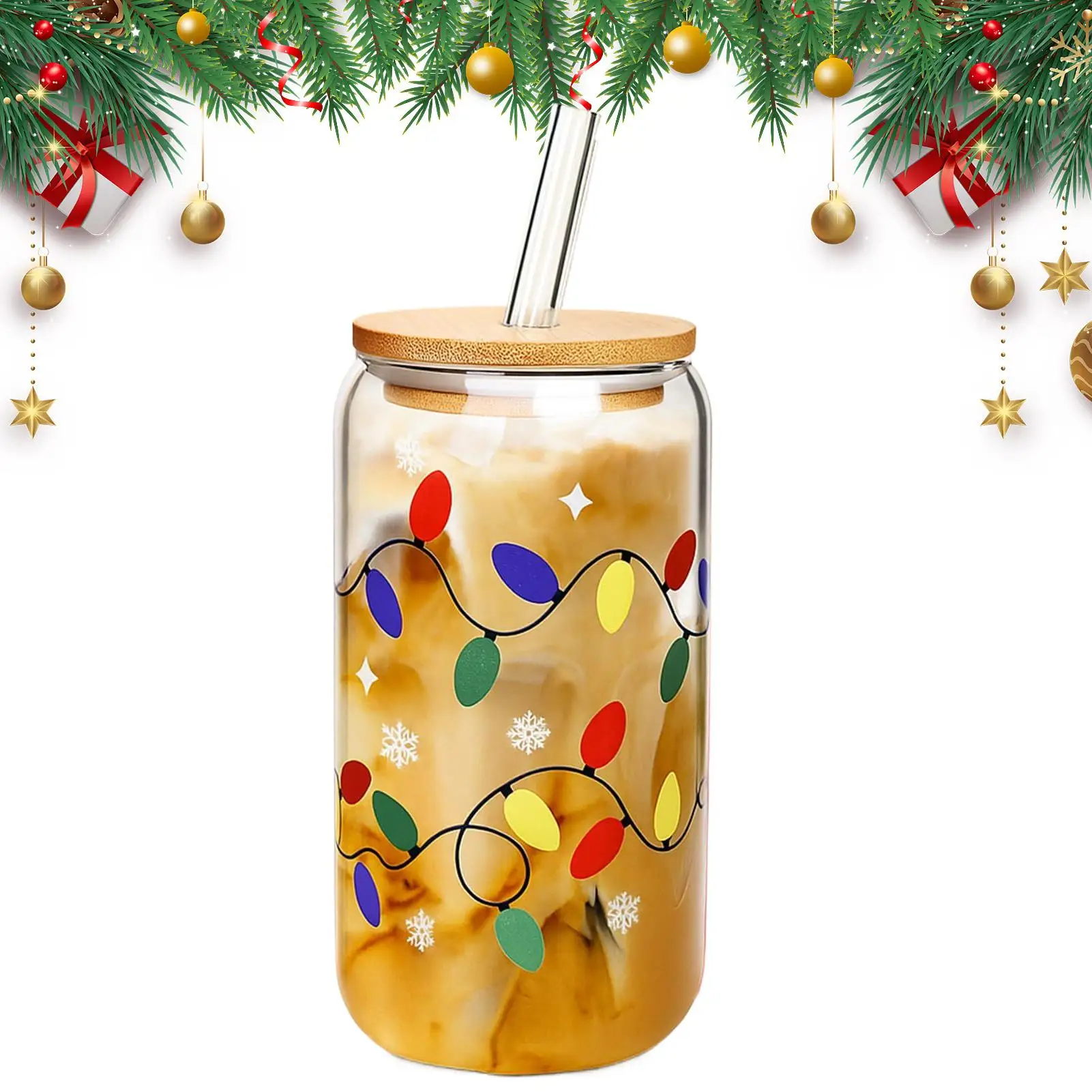 Color Changing Christmas Cup Reusable Coffee Mug Color Changing Christmas Cup with Lids for Latte Milk Soda Xmas Party Drink Cup