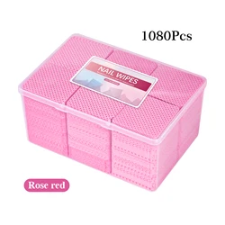 Premium Lint - Free Nail Polish Remover Cotton Pads for Manicure and Nail Art Cleaning (1080pcs rose Pink)