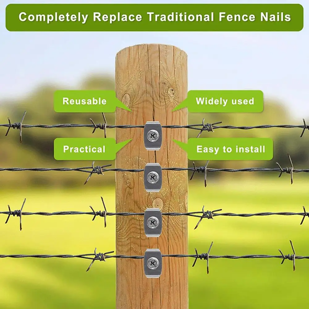 Description Picture 4 of itemFence Fasteners Fence Fasteners For Wire Fencing 50x Fence Staple Nails With Wire Fixer Fence Fasteners For Wire Mesh And Woven