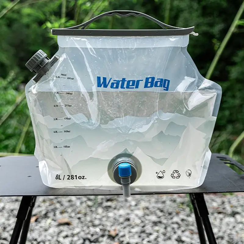 Folding Water Bag Large Capacity Folding Water Container Large Capacity 8L Folding Water Container Bag Water Bag Jug With Spigot