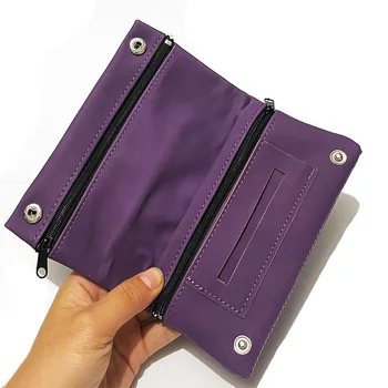 Borsa Porta Sigarette Pieghevole in Pelle PU, Custodia Arrotolabile, Portafoglio, Regalo da Uomo, Porta Sigarette Multifunzione