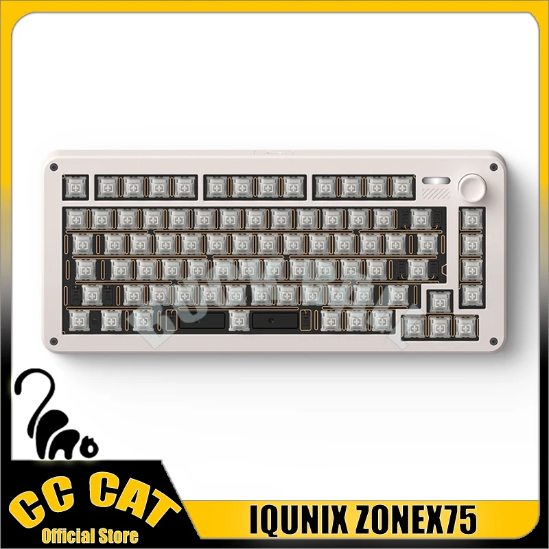 

IQUNIX ZONEX75 Mechanical Keyboard Kit 3 Mode Bluetooth 2.4G Wireless Gaming Keyboard Kit 81Keys Gasket Structure Hot Swap Gifts