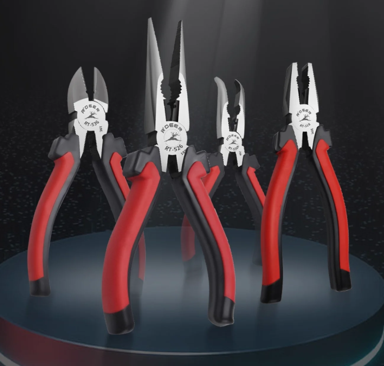 R'DEER tool two-color handle wire pliers pointed angled Curved pliers carbon steel multifunctional and labor-saving household R'DEER tool two-color handle wire pliers pointed angled Curved pliers carbon steel multifunctional and labor-saving household