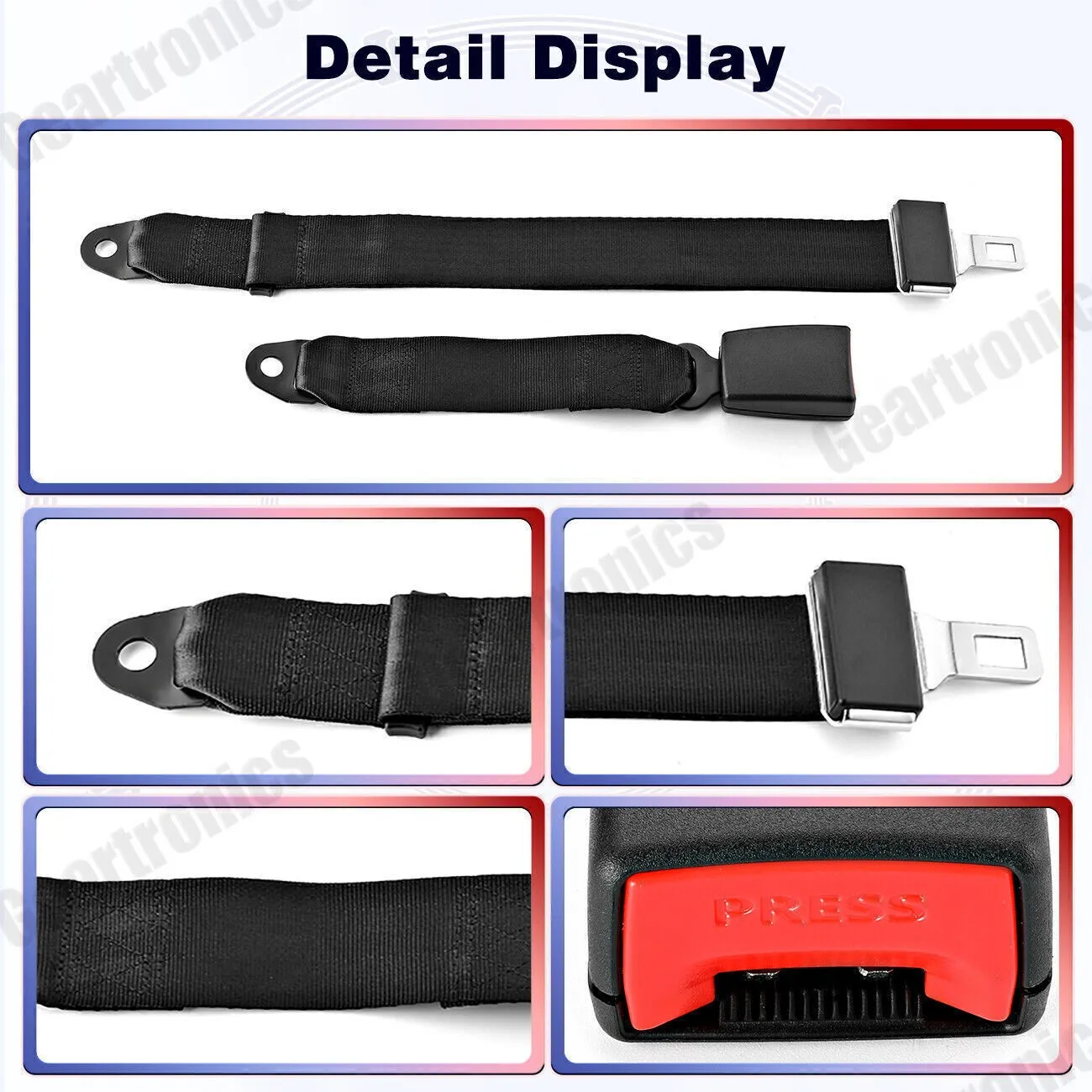 Extra Long 2 Point Lap Seat Belt For Motorhome Adjustable Safety Strap Black New: 3 - 5 Days Free Delivery Only UK