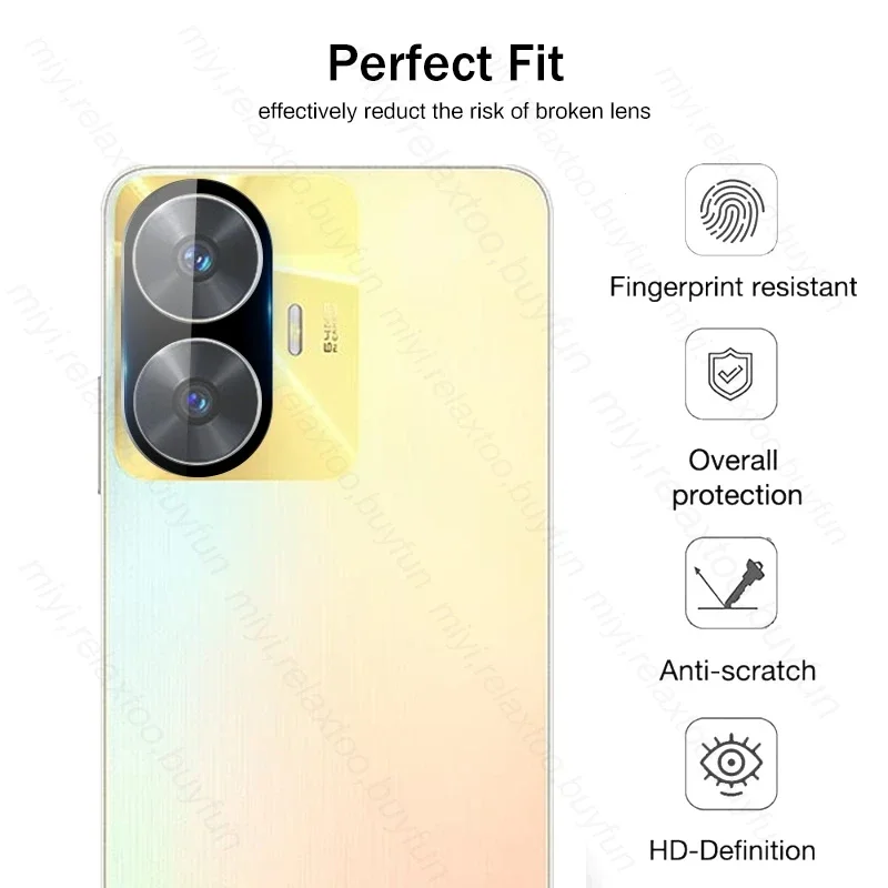 Realme C55 5G 후면 3D 곡선 강화 유리 렌즈 커버, 카메라 보호 케이스, RealmeC55 Realmi C55 C 55, 1-3PCs