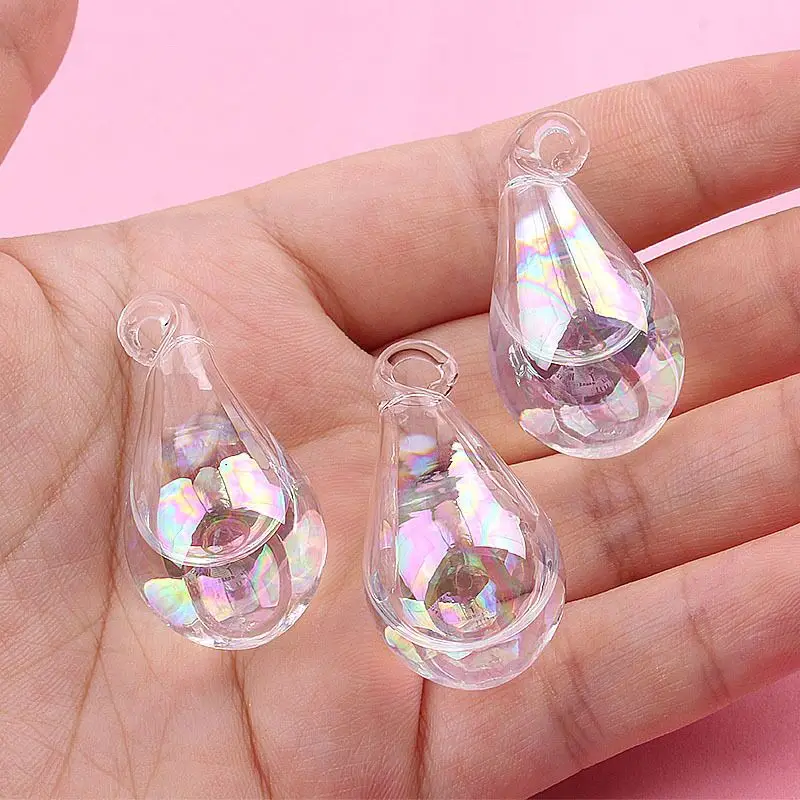 10pcs Rainbow With Liquid Glass Bubble Dangle Earrings For Women Original Hand Blown Glass Ball Asymmetric Drop Earrings Gifts
