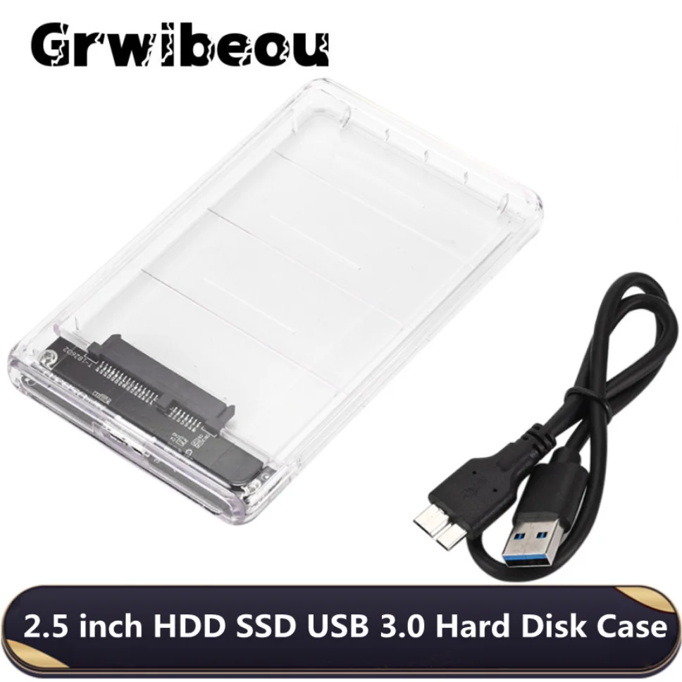 

SATA to USB 3.0 HDD SSD Case Hard Drive 2.5 inch Transparent Disk Enclosure Support 2TB External HDD Enclosure for Laptop PC