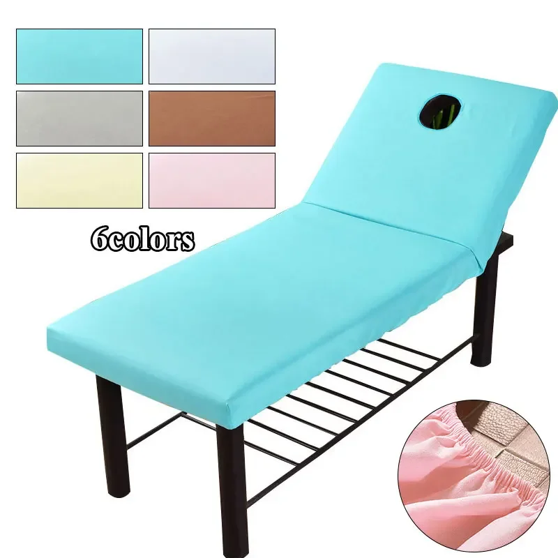 Quilt Cover SPA Fitted Sheet Massage Table Beauty Salon Massage Bedsheet Soft Face Breath Hole Beauty Elastic Massage Bed Cover 3